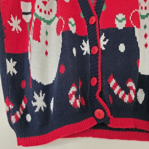 Vintage Ugly Christmas Sweater Vest Womens 20W Snowman Winter Oversized Artsy - Picture 4 of 10